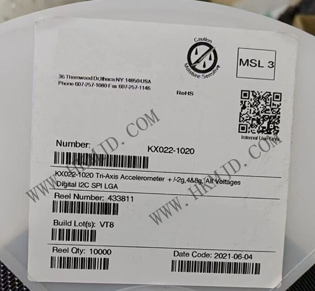 運(yùn)動傳感器_KX022-1020_加速計(jì) X，Y，Z 軸 ±2g，4g，8g 0.39Hz ~ 800Hz 12-LGA